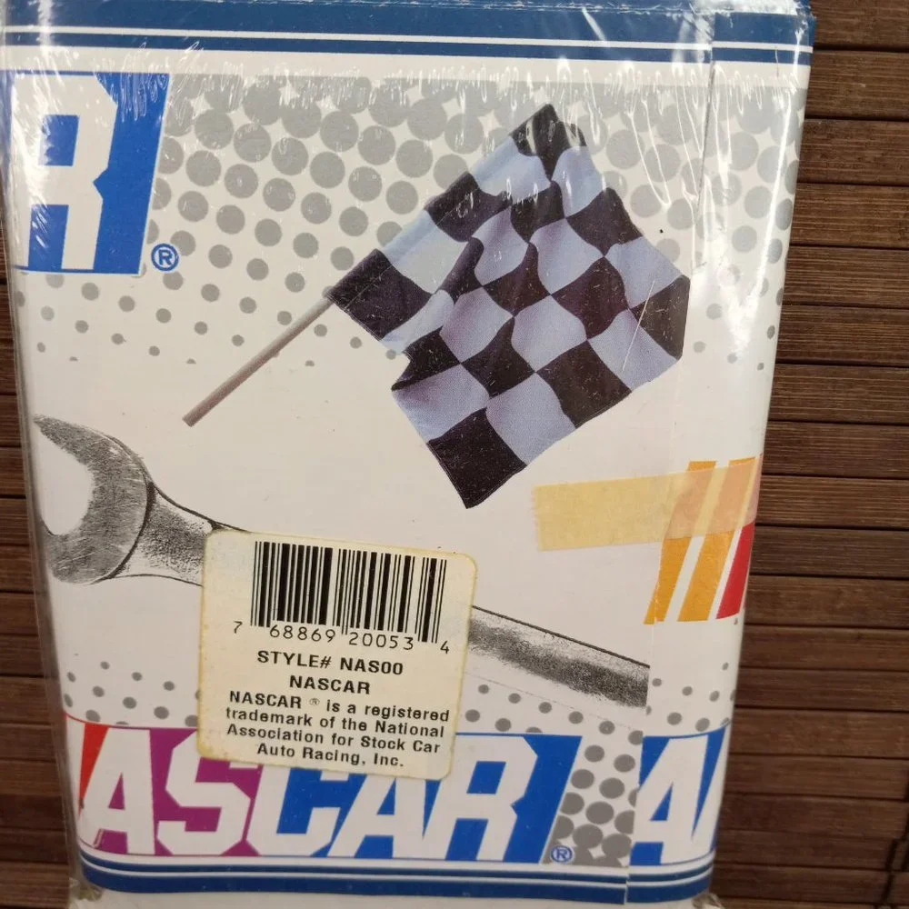 NASCAR Warner Vinyl Wall Paper Border 15 Feet Pre-Pasted Washable